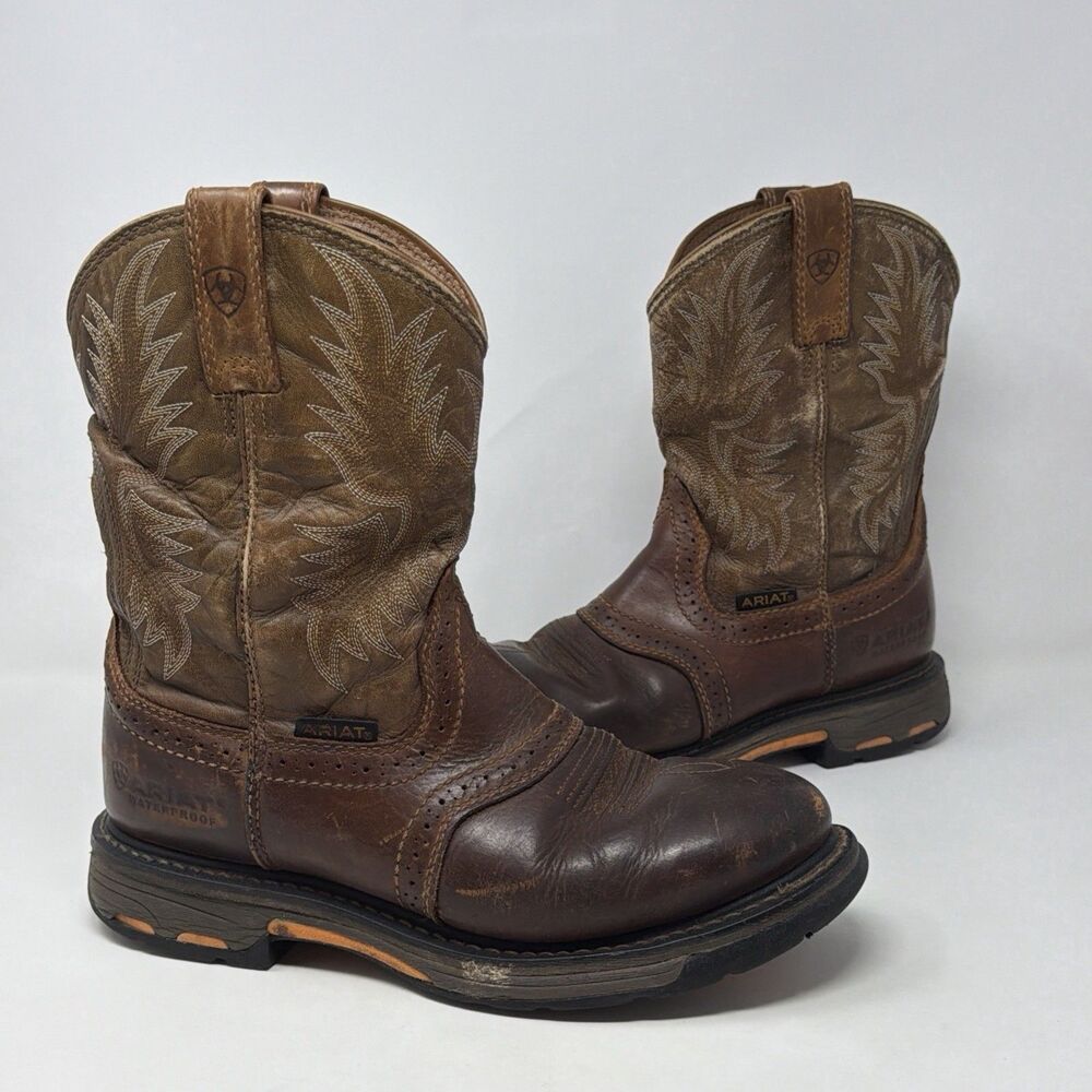 Ariat WorkHog Pull On Work Boots Men’s 8.5 EE Wide Brown Soft Toe 10008633